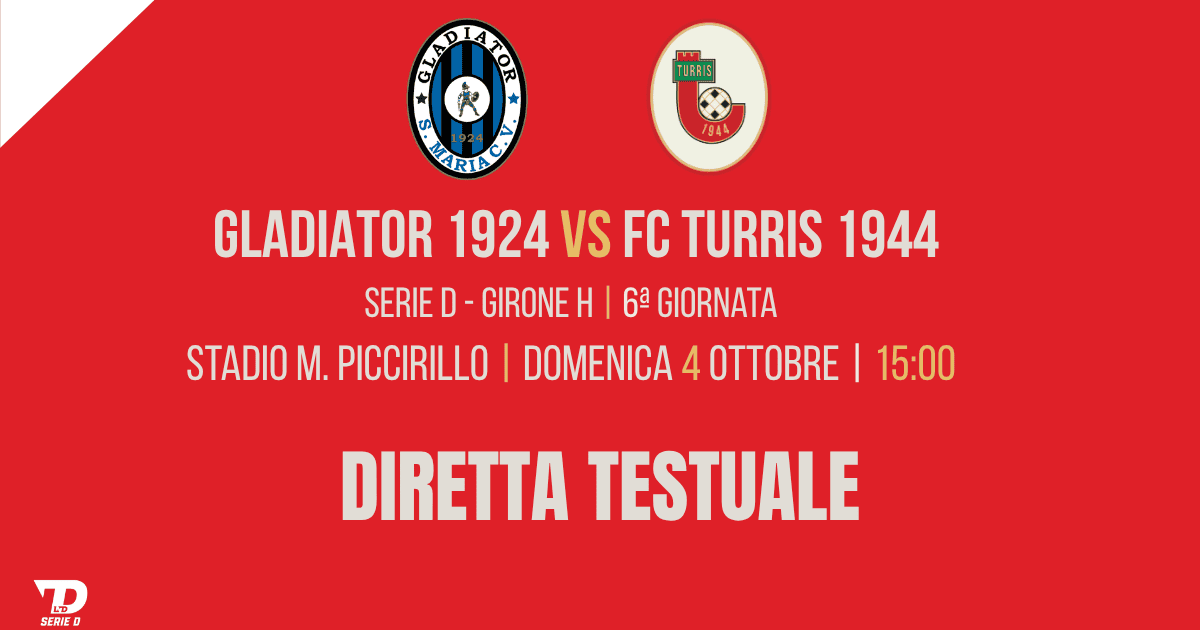 Segui la diretta testuale di: Gladiator 1924 – FC Turris 1944